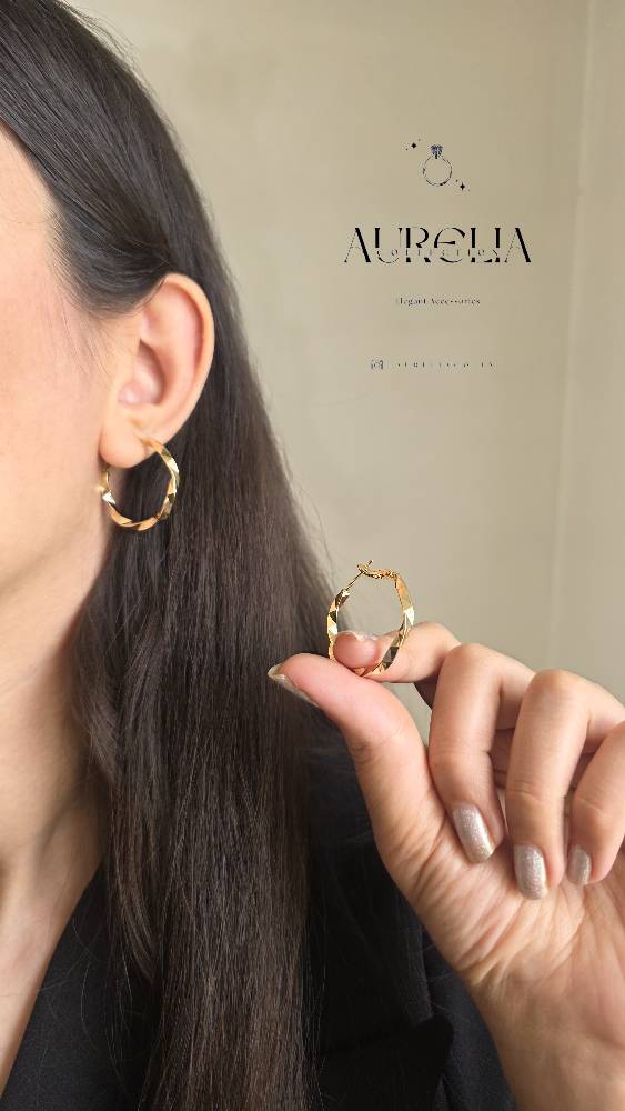 گوشواره حلقه ای مینیمال طلایی